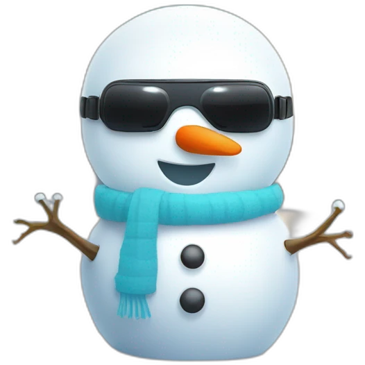 Cute snowman in vr headset, full body emoji