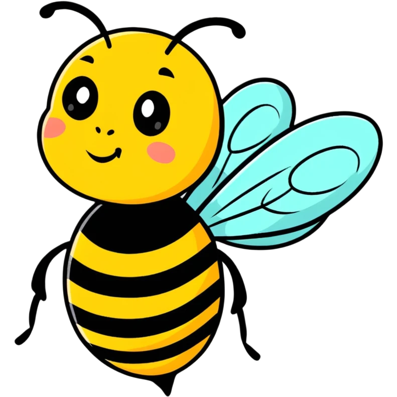 cartoon sticker style bee emoji