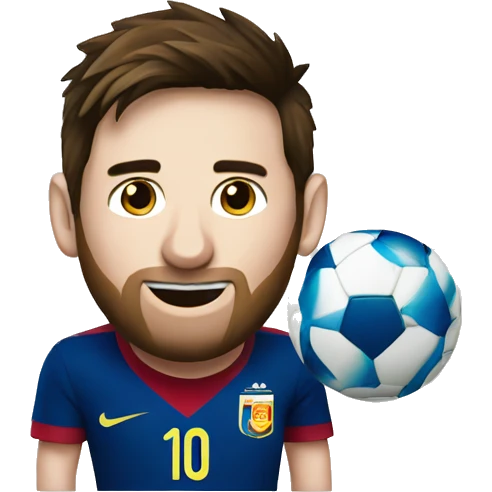 messi with the world cup emoji