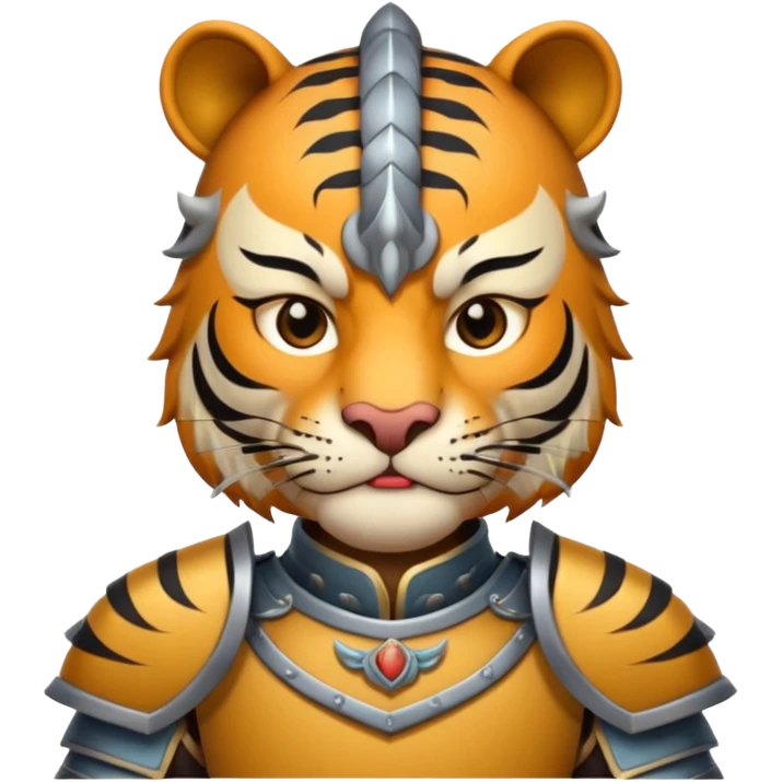 Ancient Chinese tiger warrior with traditional armor emoji