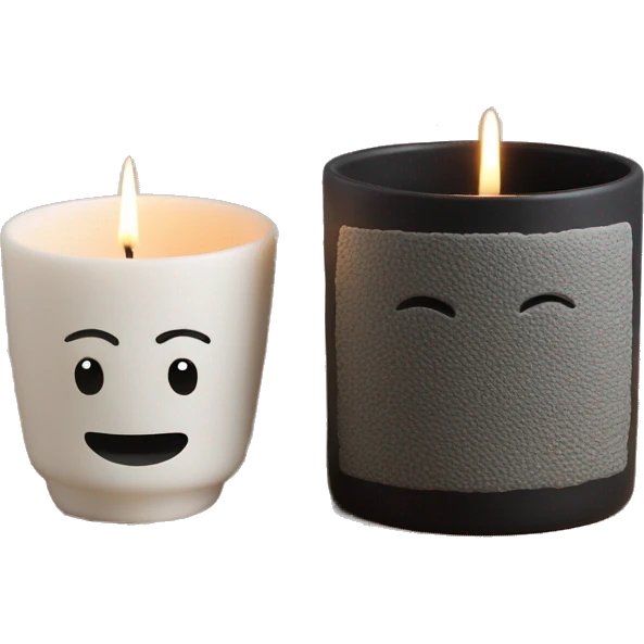 fragrance candle with ceramic cup and design texture feeling, no emoji (single black color) emoji