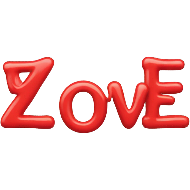 Four letter LOVE Statue in red emoji