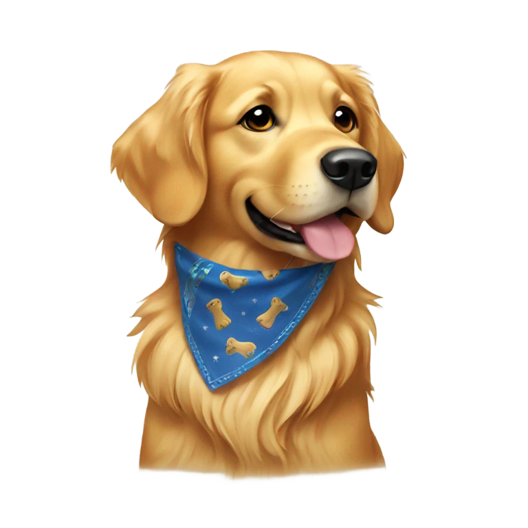 Golden retriever wearing bandana  emoji