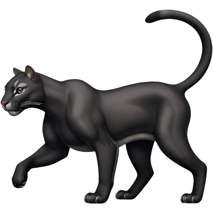 black puma walking emoji