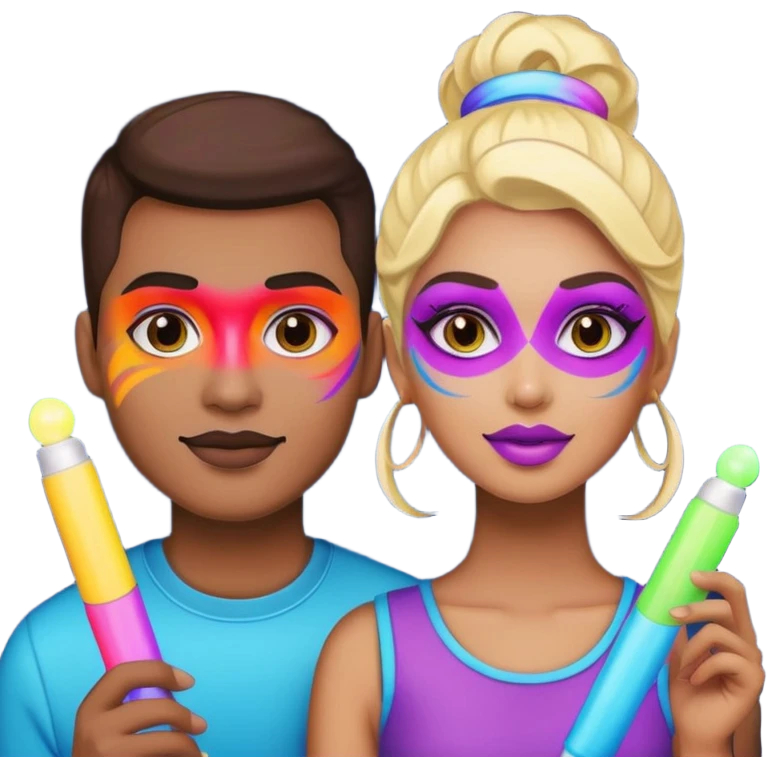 Raver guy and girl emoji