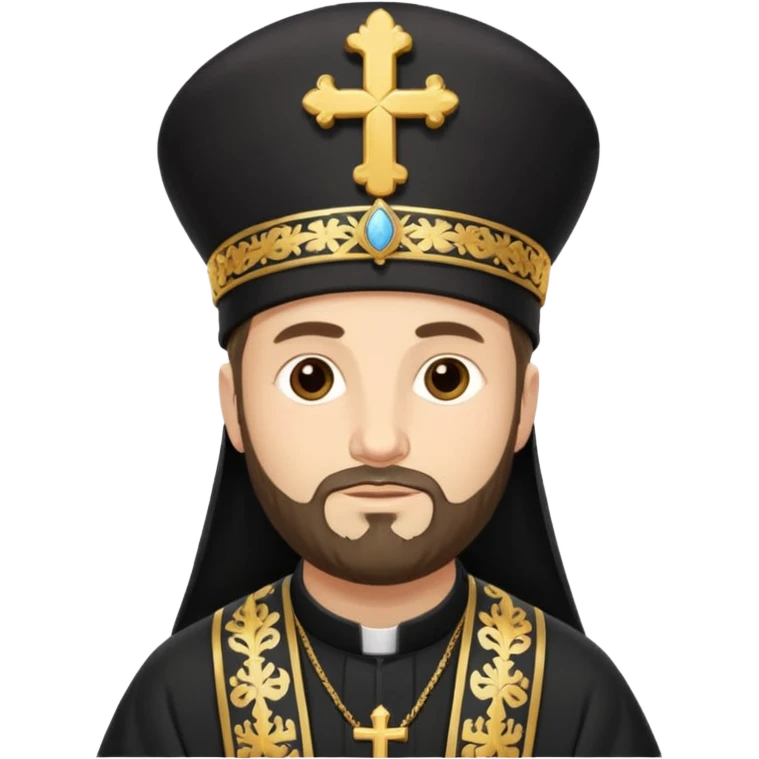 orthodox christian priest wearing a kalimavkion hat emoji