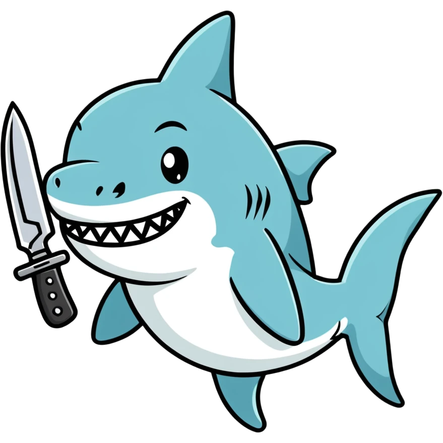 shark with a knife  emoji
