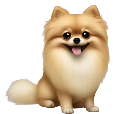 Crème Pomeranian with balloons  emoji