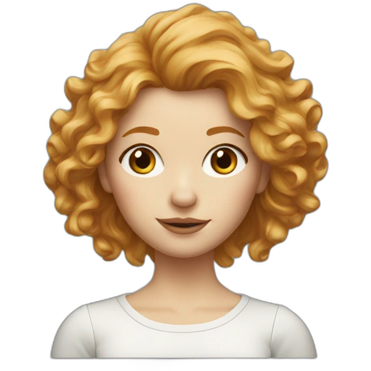 strawberry blonde lady with messy hair emoji