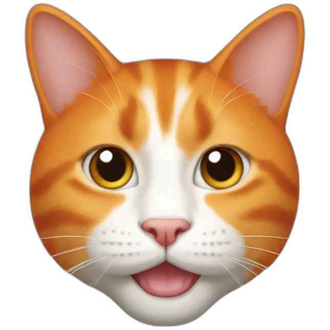 Orange cat white mouth and nose emoji