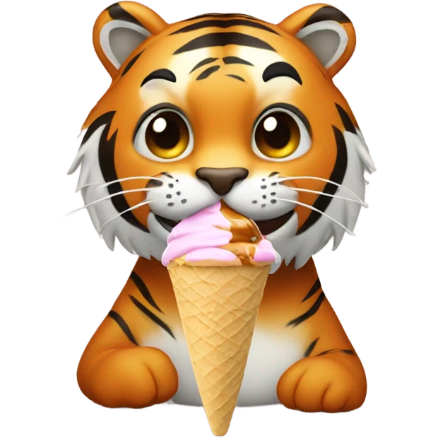 tiger eating ice cream  emoji