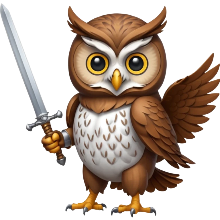 An owl fighting with a sword. emoji