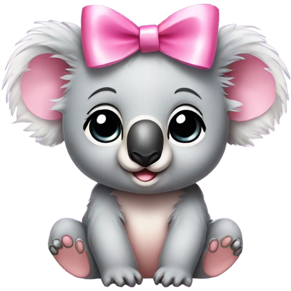 Baby koala wearing pink bow  emoji