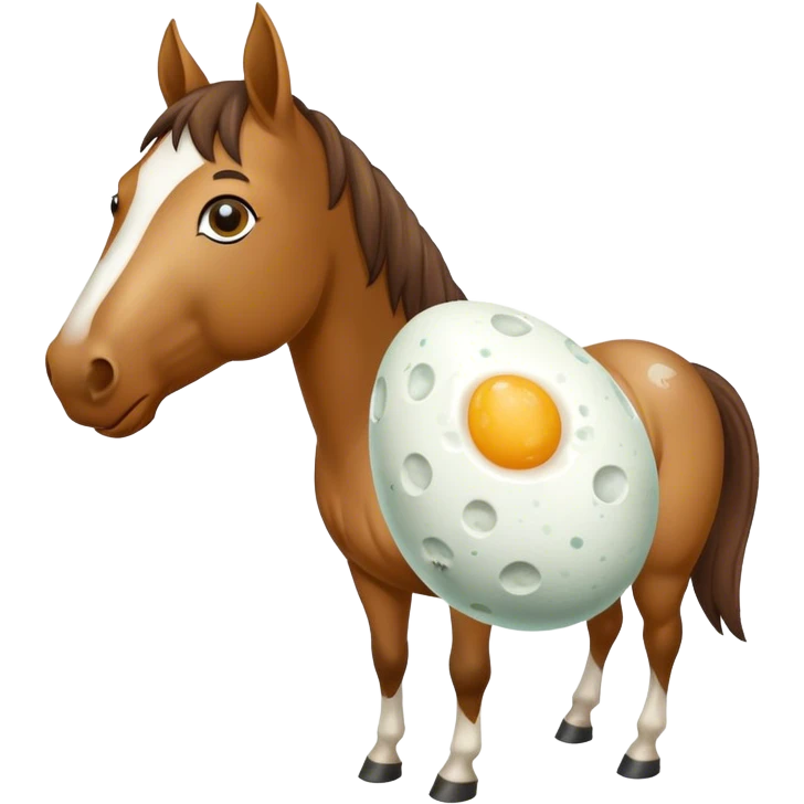 Horse holding an egg emoji