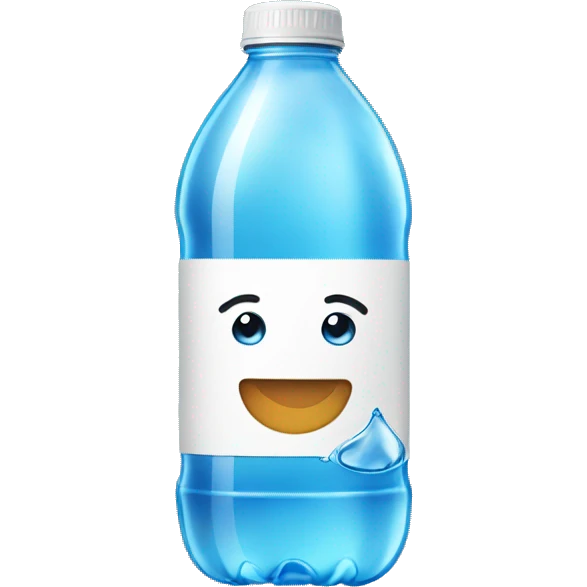 water bottle with drop of water on the label emoji
