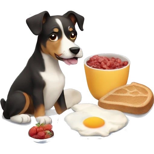 Dogs having breakfast  emoji