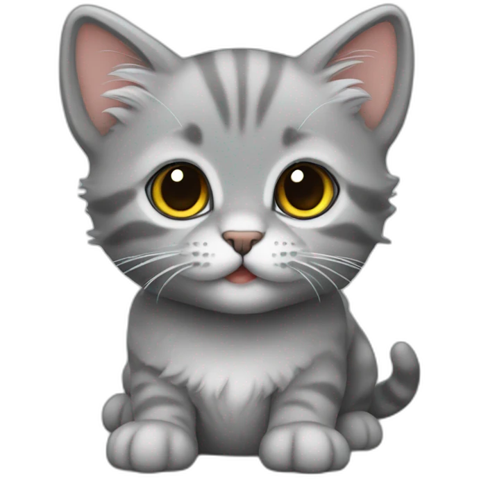 Chaton gris emoji