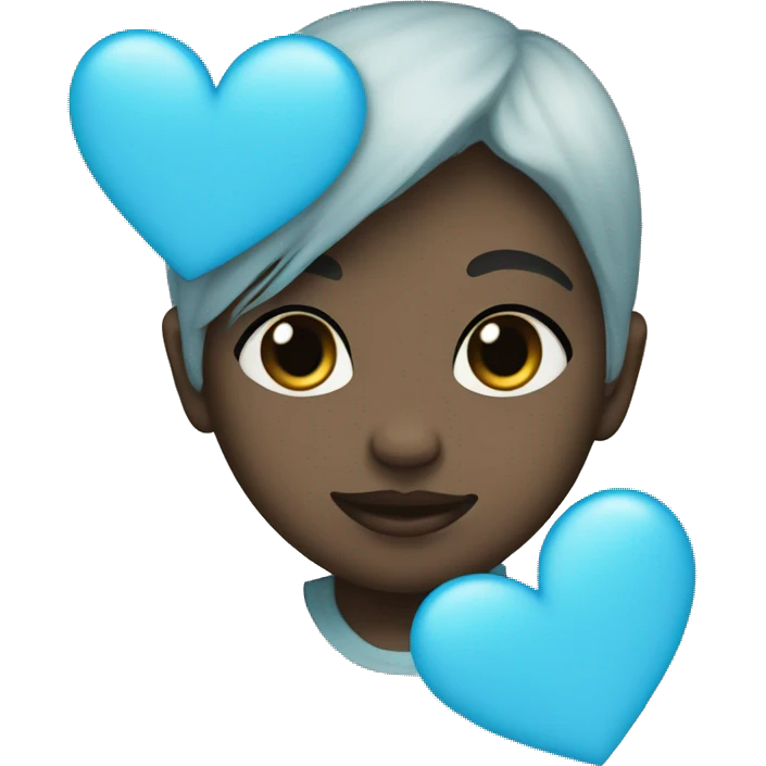 Half baby blue and black heart emoji