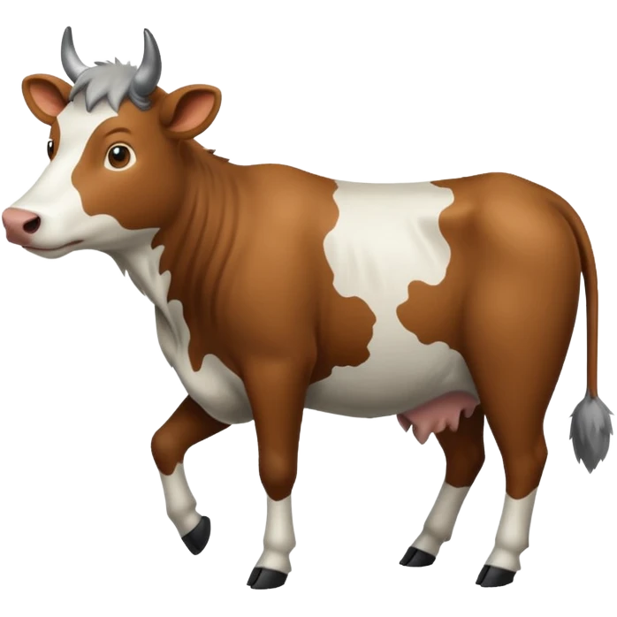 A cow being HUNTED by a wolf emoji