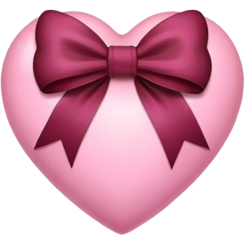 Pink heart with burgundy bow emoji