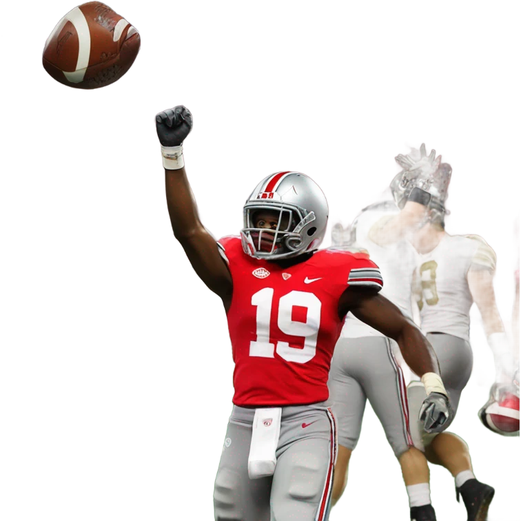 Ohio state football player beating notre dame emoji