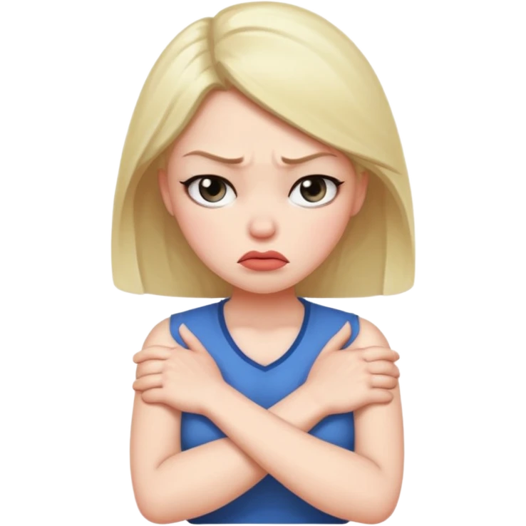 frustrated with arms crossed and pouty face  emoji