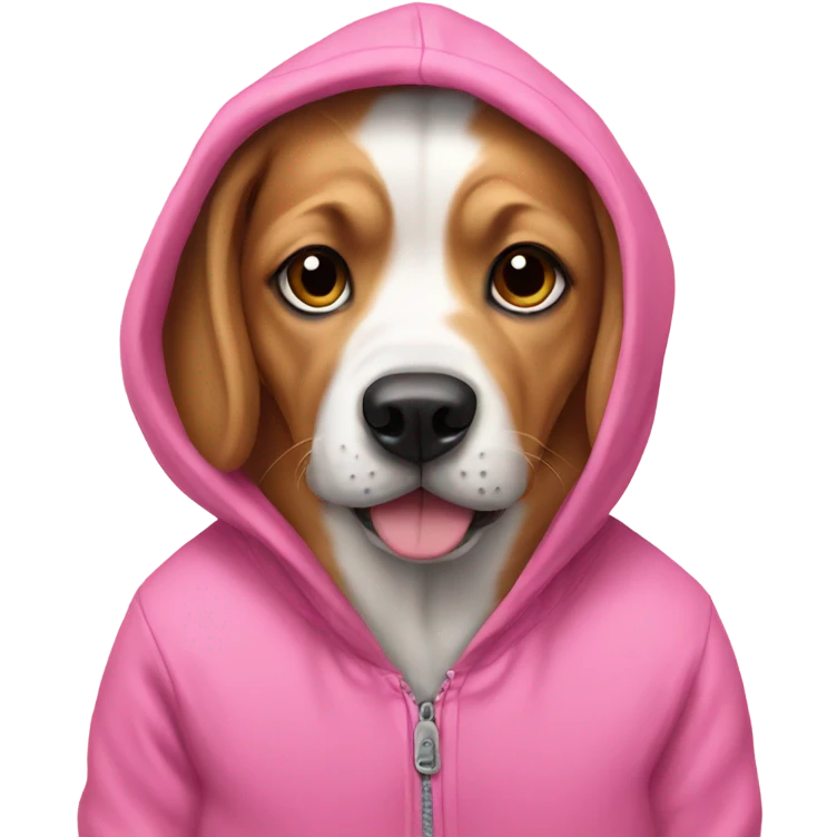 Dog in pink hoodie emoji