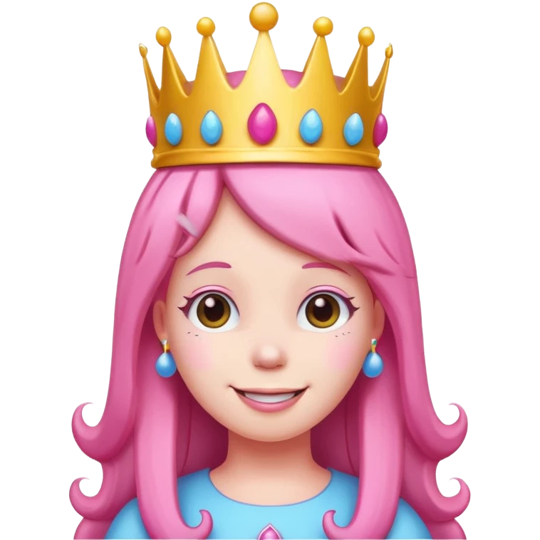 happy earringed princess bubblegum with candy crown emoji