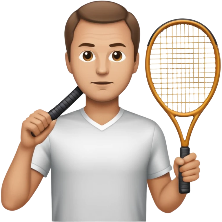 Medvedev Daniil is recognizable in the style of a well-developed emoji, cropped to the chest, holding a racket emoji