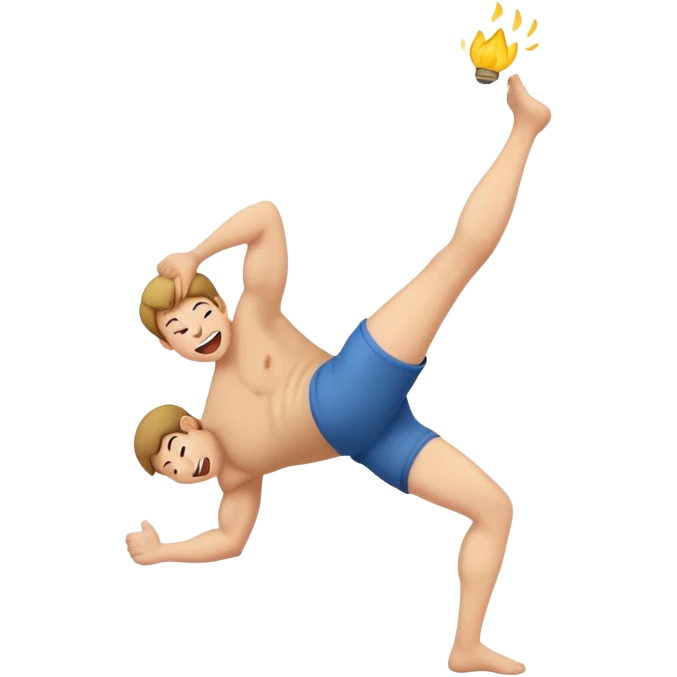 lifting leg to fart emoji