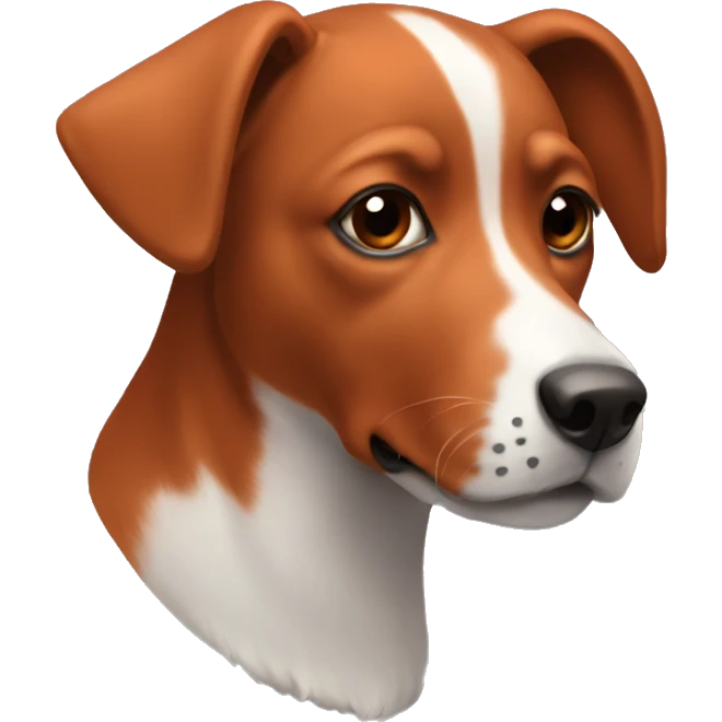 red dog with white withers emoji