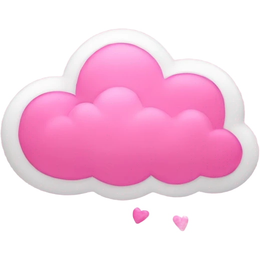 Thoughts cloud emoji with pink heats emoji