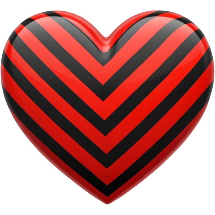 Red and black stripes heart emoji