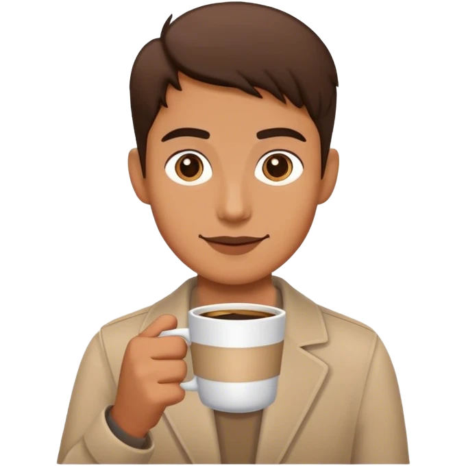 the person who is bring the cup of coffee emoji