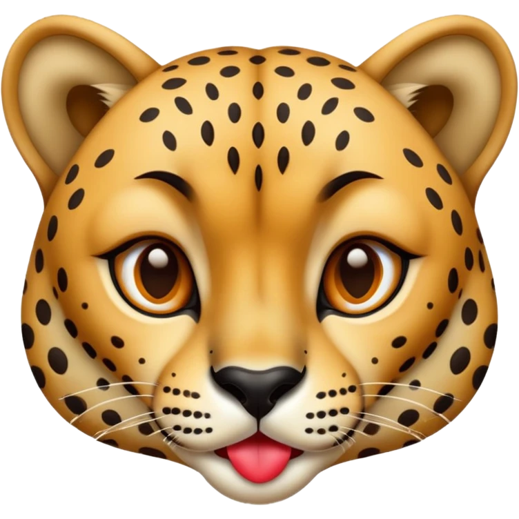 cheetah with kiss lips emoji