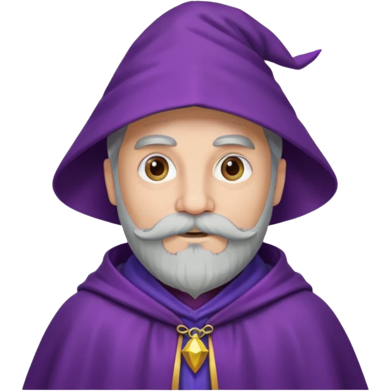 wizard with mustache, purple cloack emoji