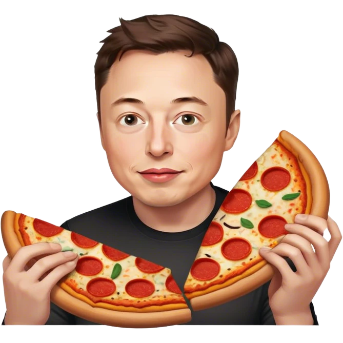 Elon musk eating pizza emoji