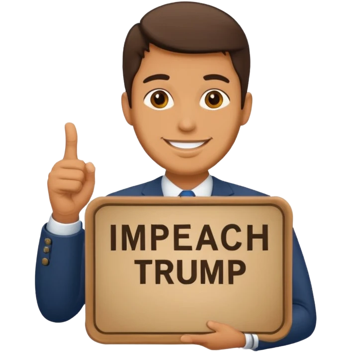 man holding sign that says impeach trump emoji