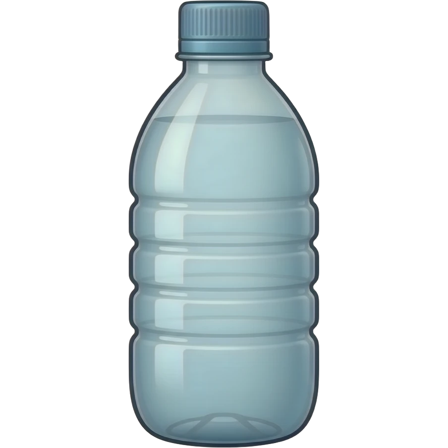 botella de agua que solo se vea el contorno de la botella,no quiero nada de color dentro del emoji, solo la silueta negra de esta,quitale lo que hay dentro de la botella y el tapon igual, la botella trasparente emoji