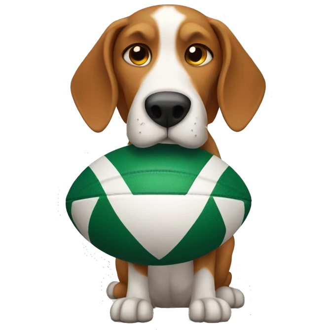 hound holding rugby ball  emoji