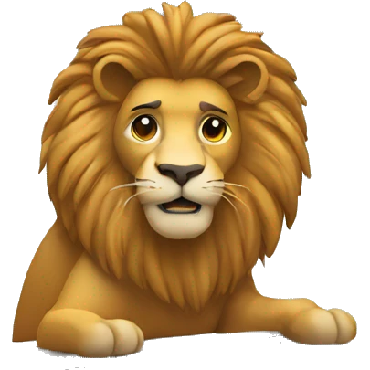 lion animoji working on a laptop emoji