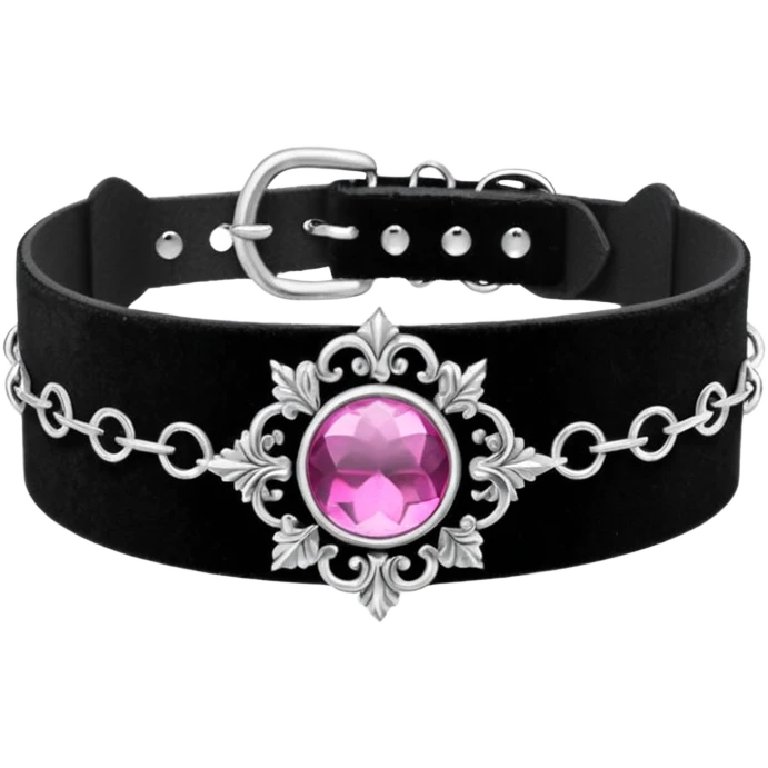 BLACKPINK-inspired gothic choker , no hearts, black and pink, cute, remove background emoji