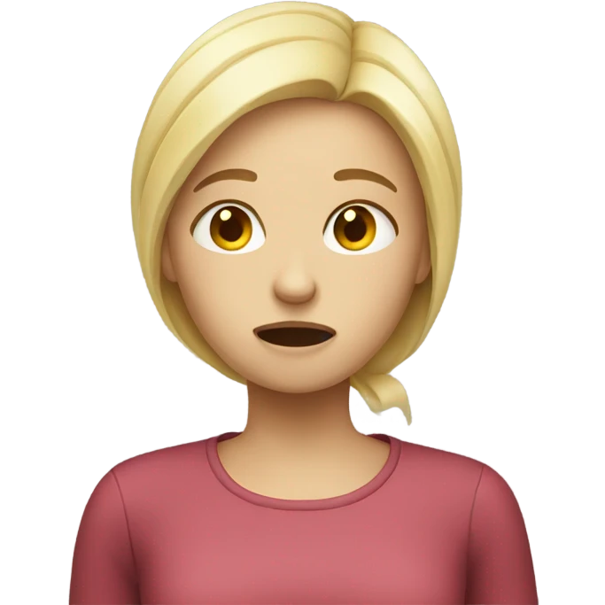 Blonde girl feeling sick emoji