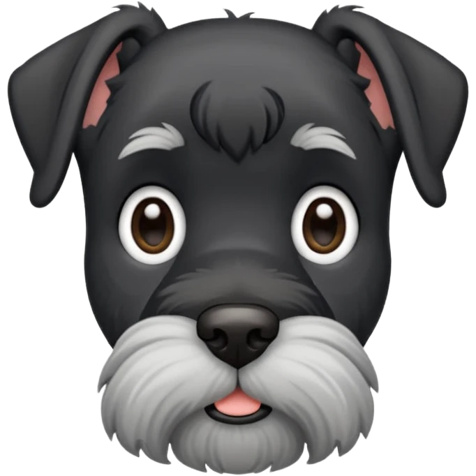 Black schnauzer with cropped ears and cropped tail emoji
