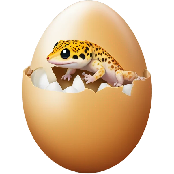Orange leopard gecko emerges from egg emoji