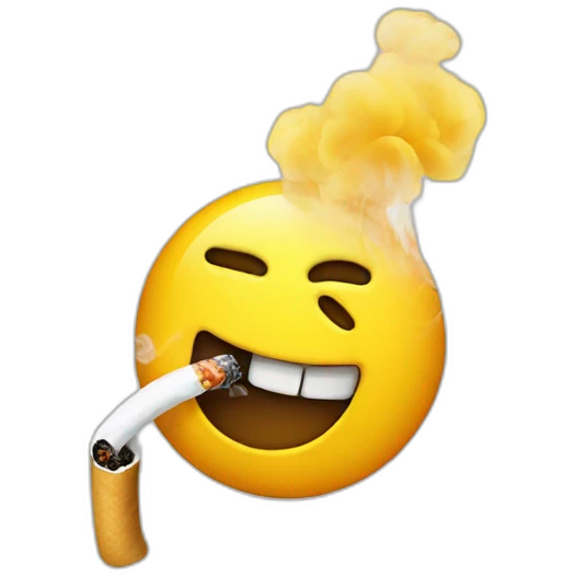 smoking smiley emoji