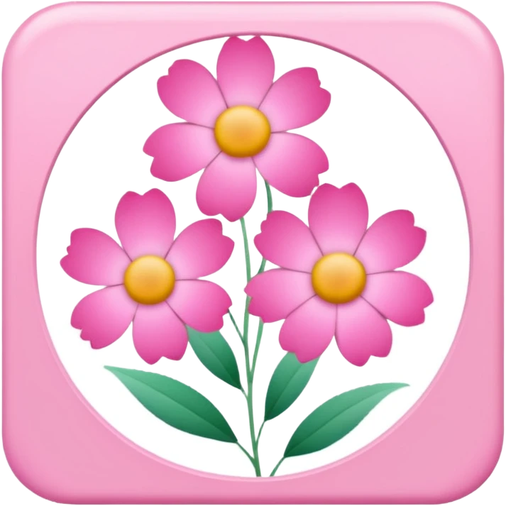 Polaroid photo of pink flowers emoji