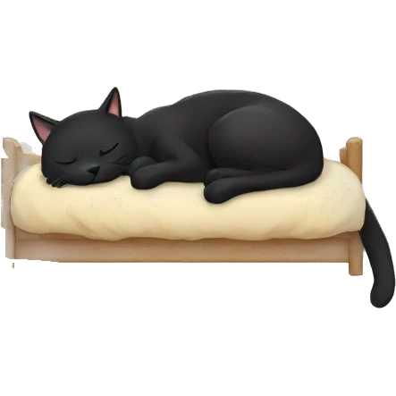 black cat sleeping emoji