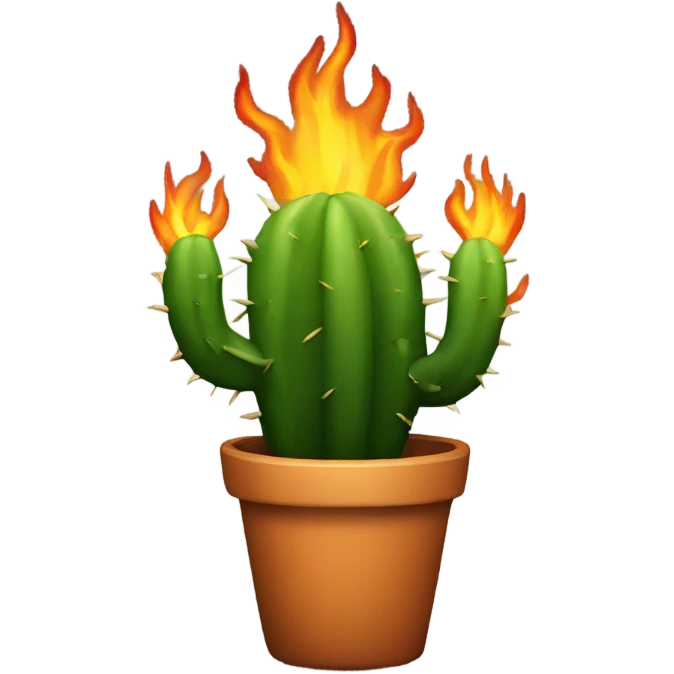 Flaming cactus emoji
