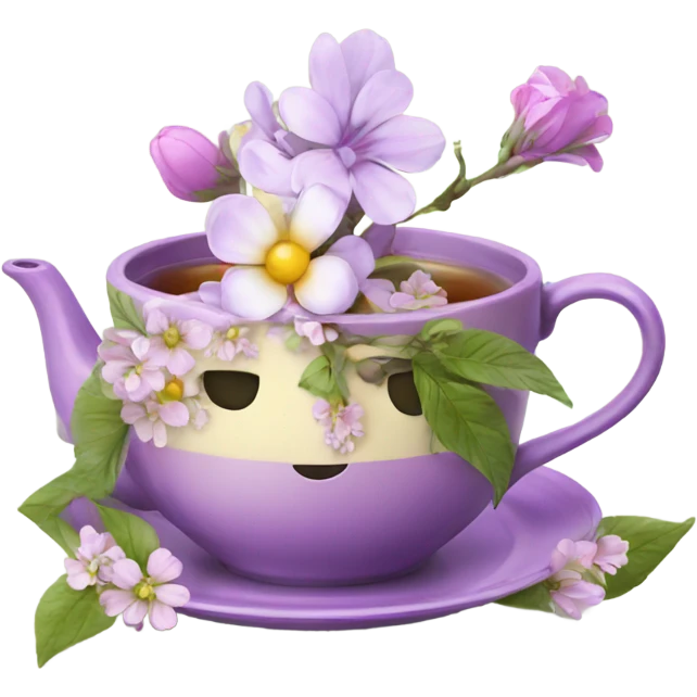 magic tea with flowers  emoji